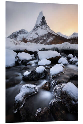 Acrylic print Frozen waterfall in Norway