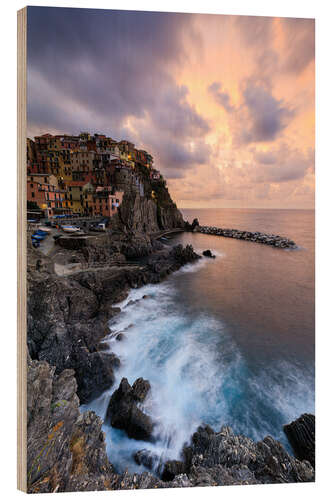 Wood print Manarola