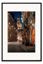 Gerahmter Kunstdruck Georgentor und Frauenkirche