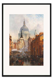 Gerahmter Kunstdruck Ludgate, am Abend
