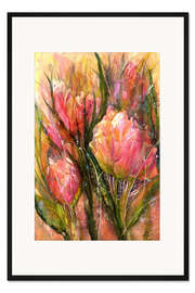 Gerahmter Kunstdruck Papageien-Tulpen
