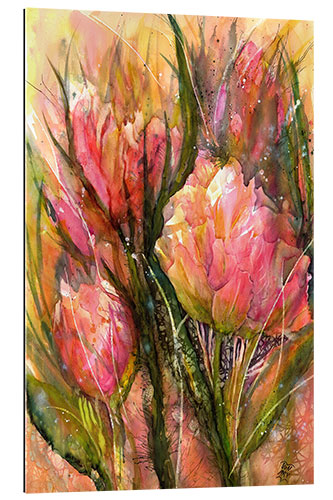 Tableau en plexi-alu Tulipes perroquets