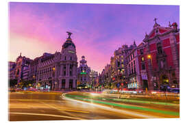 Acrylic print Rush hour in Madrid city center