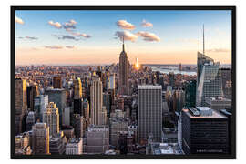 Gerahmter Kunstdruck Sonnenuntergang in New York City