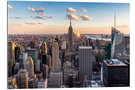 Tableau en plexi-alu Coucher de soleil à New York