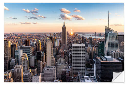 Selvklebende plakat Sunset in New York City