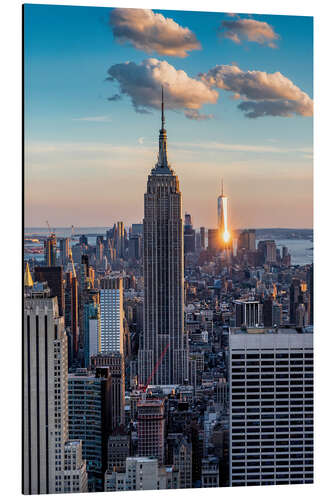 Aluminium print Empire State Building in the sunset