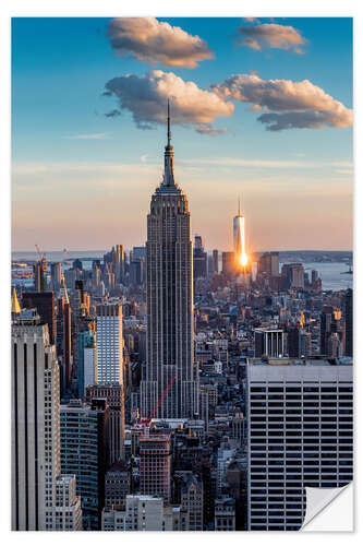 Selvklebende plakat Empire State Building in the sunset