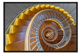 Gerahmter Kunstdruck Alte Wendeltreppe