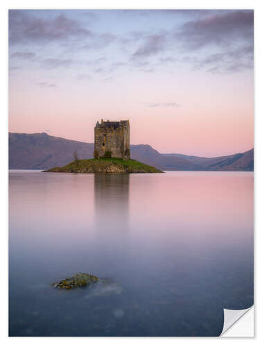 Naklejka na ścianę Castle Stalker at sunrise, Scotland