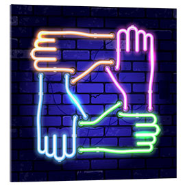 Acrylglas print Teamwork - neon sign