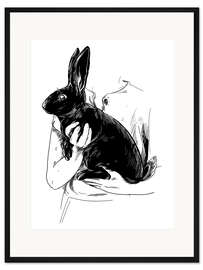 Gerahmter Kunstdruck Das schwarze Kaninchen