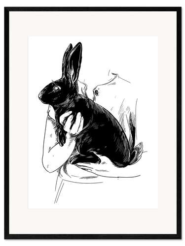 Plakat artystyczny premium w ramie The black rabbit