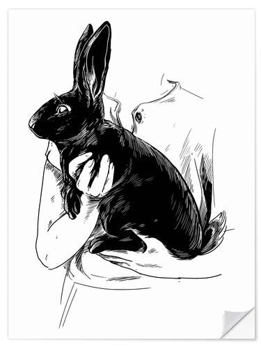 Selvklebende plakat The black rabbit