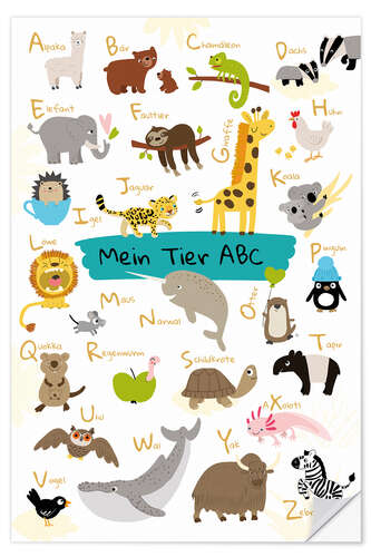 Selvklebende plakat My animal ABC