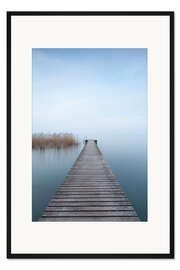 Gerahmter Kunstdruck Stilles Blau am Garda See