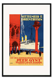 Gerahmter Kunstdruck Mittelmeer &amp; Orientreisen mit dem "Peer Gynt"