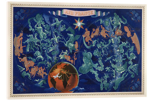 Tableau en verre acrylique Air France, carte des constellations