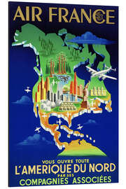 Aluminium print Air France North America Travel