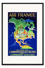 Gerahmter Kunstdruck Air France Nordamerika Flüge