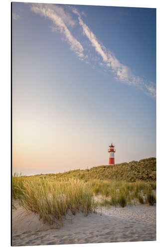 Aluminium print Sunrise at the List-Ost lighthouse on Sylt