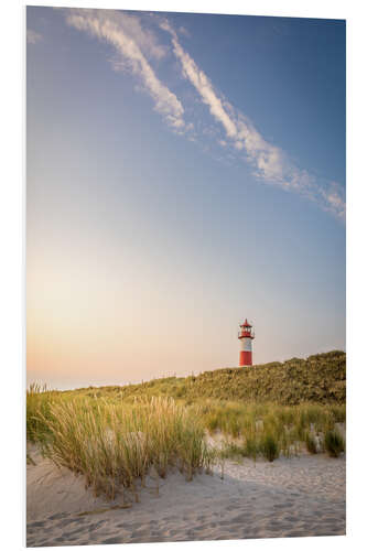 Print på skumplade Sunrise at the List-Ost lighthouse on Sylt