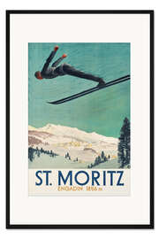 Gerahmter Kunstdruck St. Moritz, Engadin