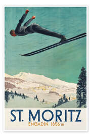 Veggbilde  St. Moritz, Engadine - Vintage Ski Collection