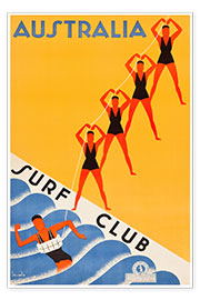 Wall print  Surf Club Australia - Vintage Travel Collection