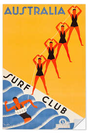 Självhäftande poster Surf Club Australia