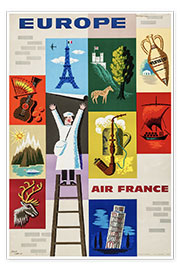 Poster Europe via Air France