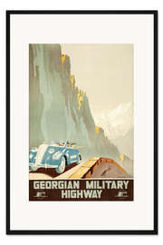 Gerahmter Kunstdruck Georgische Militärautobahn