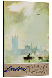 Quadro em alumínio Londres via SAS - Vintage Travel Collection