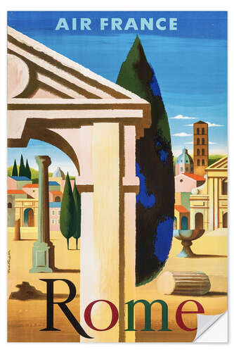 Muursticker Rome via Air France
