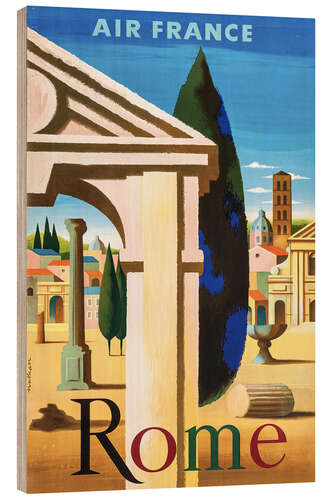 Tableau en bois Rome avec Air France