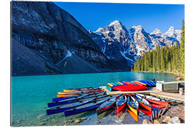 Gallery print Canoes on Moraine Lake, Canada