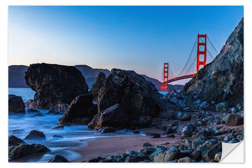 Selvklæbende plakat Golden Gate Bridge in San Francisco California