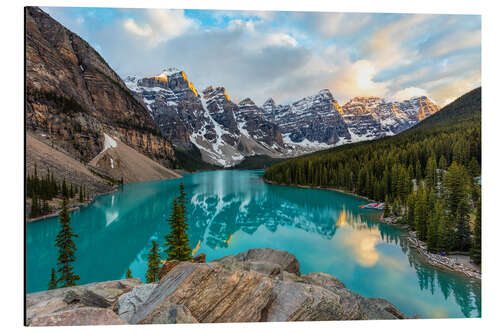 Tableau en aluminium Lac Moraine en Alberta, Canada