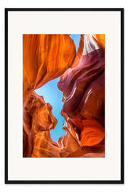 Gerahmter Kunstdruck Schlucht mit blauem Himmel