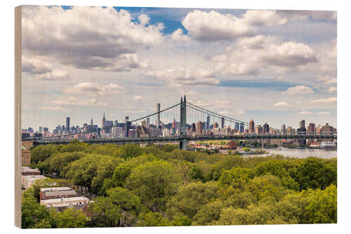 Wood print Manhattan Bridge