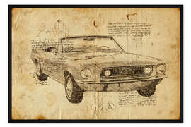 Gerahmter Kunstdruck Vintage Mustang
