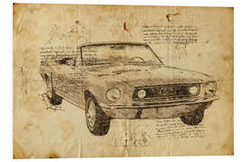 Quadro em PVC Vintage Mustang