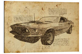 Magnettafel Vintage Mustang II