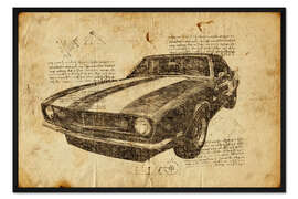 Gerahmter Kunstdruck Vintage Camaro