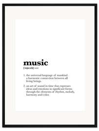 Gerahmter Kunstdruck Music Definition (Englisch)