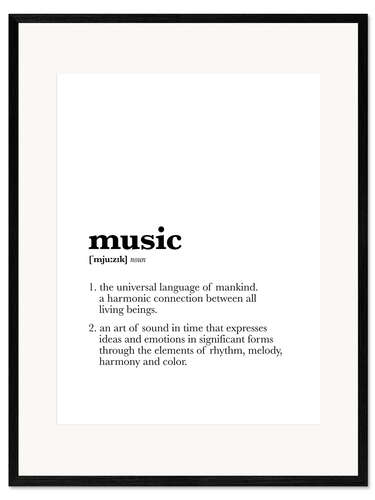 Kehystetty taidepainatus Music - Definition