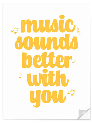 Naklejka na ścianę Music sounds better with you