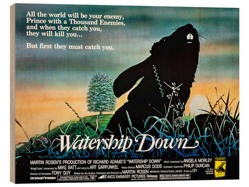 Wood print Watership Down