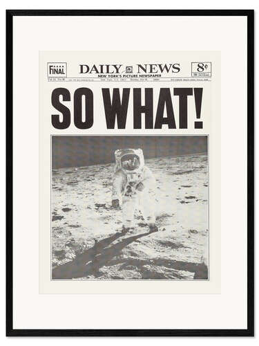 Plakat artystyczny premium w ramie Moon landing  - So What!
