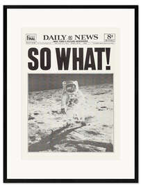 Plakat artystyczny premium w ramie Moon landing  - So What!